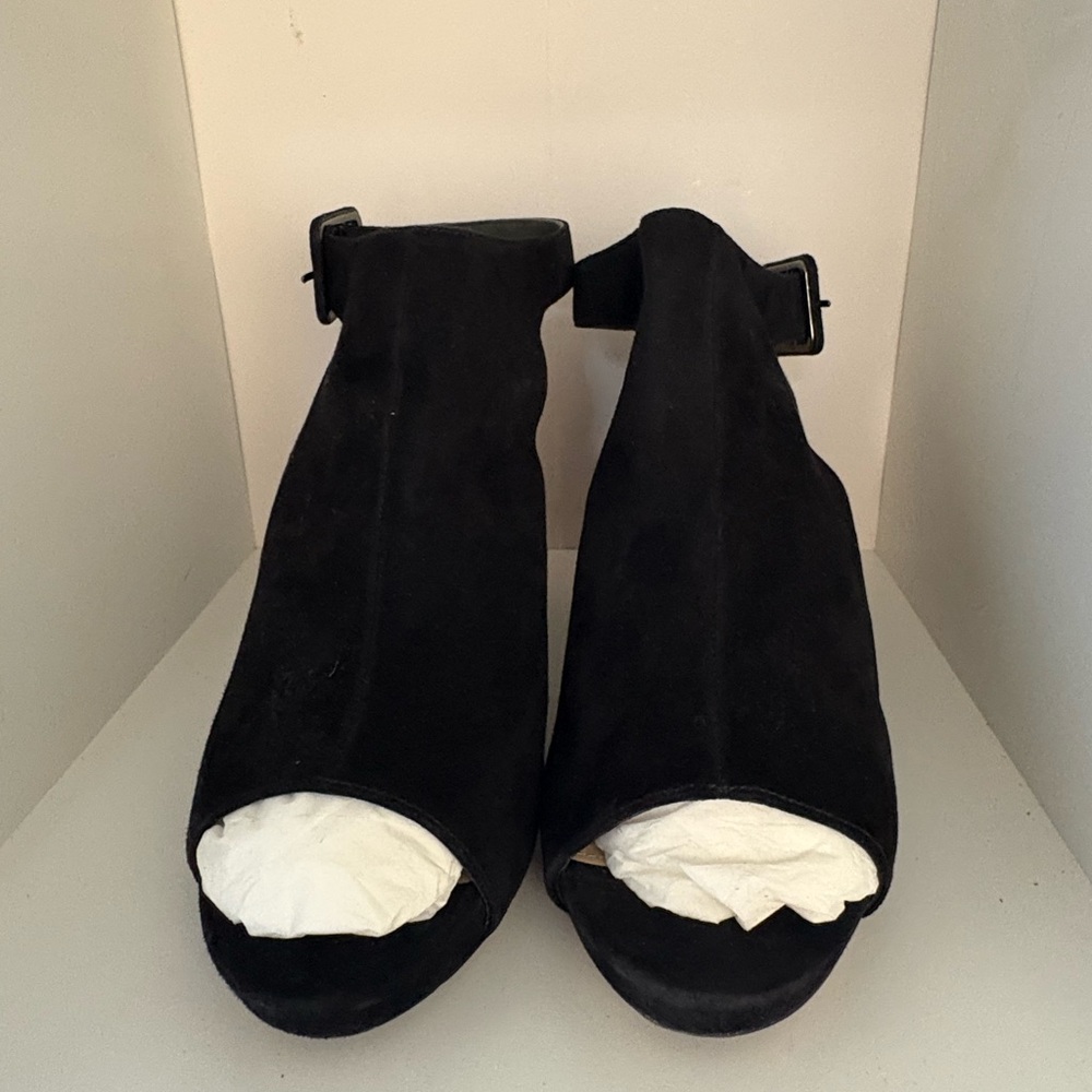 Via Spiga Black Wedge Sandals